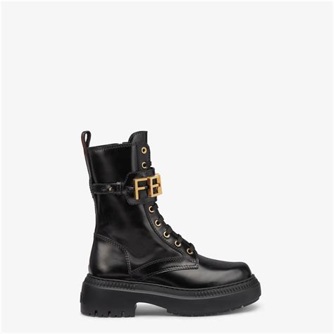 black leather biker boots fendi|Fendi plaid cowboy boots.